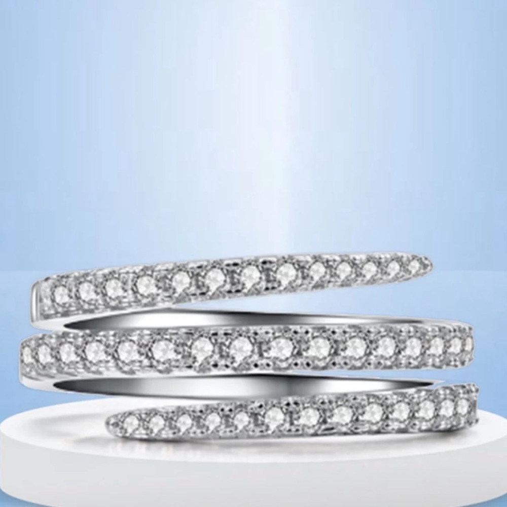 NEW 925 STERLING SILVER DIAMOND RING - Picture 4 of 6